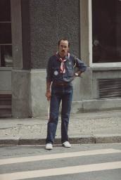 Bundestreffen 1982: Einzelporträt Mann, uniformiert (Hemd und Krawatte)