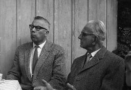 Portraits von Cevi-Persönlichkeiten: Pfr. Arnold Landolt (links), Pfr. Jakob Stutz