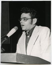 Otmar Zahnd, Kreisverband Bern, Mitglied des Zentralvorstandes, spricht am 80. Geburtstag von Gustav Egli; 4. Juni 1989; 80. Geburtstag Gustav Egli; 4. Juni 1989