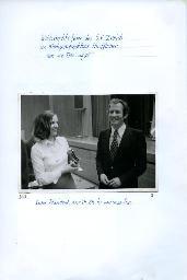 "Weihnachtsfeier des Schwerhörigen-Vereins Zürich im Kirchgemeindehaus Stauffacher am 14. Dezember 1975" - "Unser Präsident, Herr Dr. Bleuler und seine Frau"