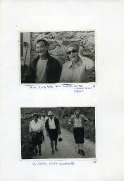 "Einige Schnappschüsse an der Exkursion ins Lötschental des Schwerhörigen-Vereins Zürich, 24.-25. August 1974" - oben: "Unser Tourenleiter Herr Oberholzer und Frau"; unten: "Im Abstieg von der Lauchern-Alp"