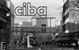 Einfahrt zum Werkgelände der Ciba Geigy