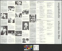 Filmprogramm von "unspektakulär. Schwules im Film", Zürich und St. Gallen, 1986