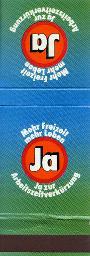 "Mehr Freizeit, mehr Leben - Ja zur Arbeitszeitverkürzung", 1988, Zündholzbriefchen
