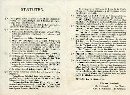 Hephata-Verein Zürich, Mitgliedskarte und Statuten (1913)