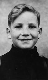 Bob Steffen als Bub; Porträt, ca 10-jährig, Schulfoto, um 1938