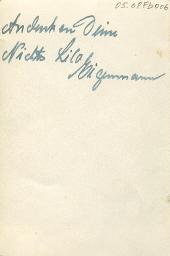 Rückseite: "Andenken an Deine Nichte Lilo Eigenmann" (Nichte von Bob Steffen); Porträt, um 1945