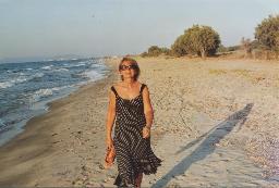 Christine Cadotsch (Nichte von Bob Steffen) am Strand, um 2000