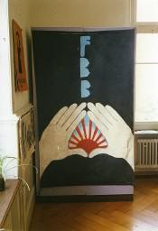 Ausstellung über die FBB (Frauenbefreiungsbewegung) August 1989 Plakat der FBB