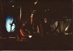 Stoffe drapiert; "Création", Mustermesse Basel (muba), Bob Steffen, um 1970