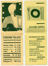 Flyer "Pudding Palace Frauen kochen für Frauen - Catering Service Wir kochen auch privat"