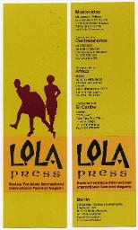 Flyer " LOLA Press Revista Feminista Internacional - International Feminist Magazin"