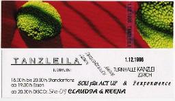 Flyer "Tanzleila für Frauen Turnhalle Kanzlei Zürich 1.12.1996"