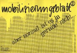 Plakat "Mobilisierungsblatt 2 aber normal ist es ja gerade nicht... Frauenzenturm" Frauenbefreiungsbewegung