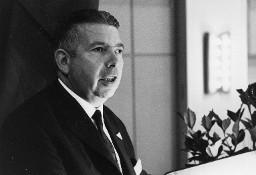 Verbandstag St. Gallen, 1963: Einzelporträt Karl Buschmann (Internationale Vereinigung der Textil-Bekleidungsarbeiter, Deutschland)