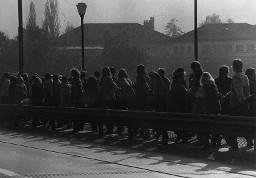 Friedendemonstration in Bern, 1983: Menschenkette