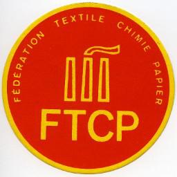 Aufkleber mit dem Logo der FTCP (Fédération Textile Chimie Papier)