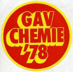Aufkleber mit der Beschriftung: "GAV Chemie '78"