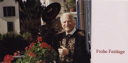 Grusskarte zum Jahreswechsel 2007 auf 2008 von Werner Dietrich an Röbi Rapp und Ernst Ostertag - Grussbotschaft auf der Rückseite