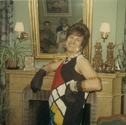 Foto aus Nachlass von Werner Dietrich (im Bild) - Fasnacht bei Bruno Hotz, Färberstrasse 30, ca. 1965