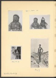 Fotoalbum Nico Kaufmann, 1928–1950 – "Beat u. Martin 1950" (oben), "Milton St. Bern" (unten links), "Jerry G." (unten rechts), 1950
