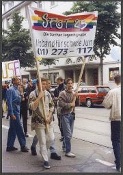 Christopher-Street-Day (CSD) 1995 (24.06.1995, Zürich) – "Spot 25 – Die Zürcher Jugendgruppe – Infoband für schwule Junge"