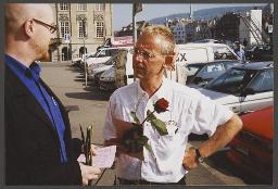 Aktion der HAZ vor dem Stadthaus: "gleiche Rechte jetzt" (um 1995, Zürich)