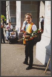 Aktion der HAZ vor dem Stadthaus: "gleiche Rechte jetzt" (um 1995, Zürich)