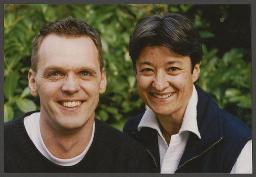 EuroGames 01.-04.06.2000 (Mai 2000, Zürich) – Co-Präsidium EuroGames 2000: Verena Berchtold (rechts) und Peter Püntener (links)