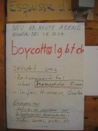 Open Space: "Schwule Gesundheit" (vermutlich April 2006, Vaumarcus) – Aktionsskizze im Gruppenraum