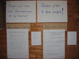 Open Space: "Schwule Gesundheit" (vermutlich April 2006, Vaumarcus) – Aktionsskizzen im Gruppenraum