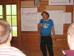 Open Space: "Schwule Gesundheit" (vermutlich April 2006, Vaumarcus) – Hannes Schüle, Aktionsskizzen im Hintergrund