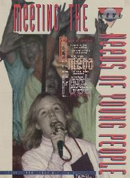 "Meeting the needs of young people / 150 Jahre für die Jugend". Programmplakat der Fest-Aktivitäten im Jubiläumsjahr 1994 in Zürich und Winterthur; Variante mit jugendlicher Sängerin am Mikrophon.
(Ausführlichere Informationen auf der Rückseite)