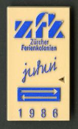 Spendenabzeichen Stiftung Zürcher Schülerferien 1986 "juhui"