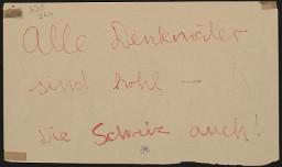 Zürcher Manifest 4.-9. September 1968, handbeschriebenes Plakat (Wandzeitung); "Alle Denkmäler sind hohl - die Schweiz auch!