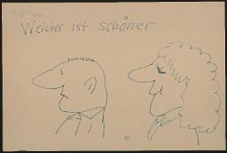 Zürcher Manifest 4.-9. September 1968, handbeschriebenes Plakat (Wandzeitung); "Welcher ist schöner"
