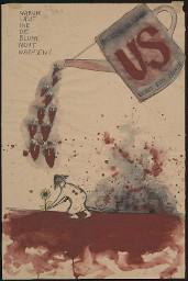 Zürcher Manifest 4.-9. September 1968, handbeschriebenes Plakat (Wandzeitung); "Warum lässt ihr die Blumen nicht wachsen? -