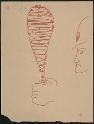 Zürcher Manifest 4.-9. September 1968, handbeschriebenes Plakat (Wandzeitung); "Die Polizei dein Freund und Helfer"