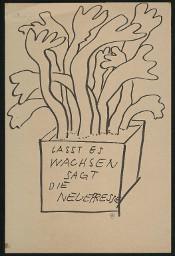 Zürcher Manifest 4.-9. September 1968, handbeschriebenes Plakat (Wandzeitung); "Lass es wachsen sagt die neue Presse"