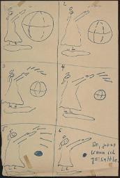 Zürcher Manifest 4.-9. September 1968, handbeschriebenes Plakat (Wandzeitung); "So, jetzt kann ich ga sattle." Cartoon mit Gott, der die Welt klein macht