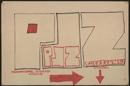 Zürcher Manifest 4.-9. September 1968, handbeschriebenes Plakat (Wandzeitung); "PJZ - Progressive Jugend Zürich - Treffpunkt; Flugblätter"
