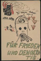 Zürcher Manifest 4.-9. September 1968, handbeschriebenes Plakat (Wandzeitung); "Für Frieden und Demokratie"
