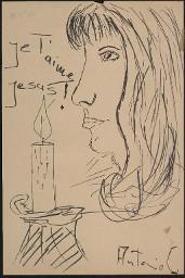 Zürcher Manifest 4.-9. September 1968, handbeschriebenes Plakat (Wandzeitung); "Je t'aime Jesus!"