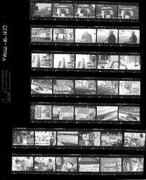 SMUV-Zeitung, Fotoarchiv Negative: Impressionen aus Bern und Biel (Frau mit Hund, Diskussion), Aug. 1991