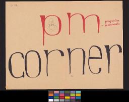Zürcher Manifest 4.-9. September 1968, handbeschriebenes Plakat (Wandzeitung); "pm corner". Plakat der progressiven Mittelschüler