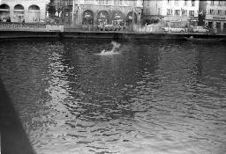 "Pfauen-Demo" - Demonstration der Bewegten für die Wiederöffnung des autonomen Jugendzentrums; Tränengas im Wasser, 06.09.1980