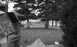 "Chaotikon, 20.04.1981" - "Banken und Spekulanten terrorisieren unsere Stadt", rechtes Zürichseeufer