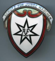 "Schutz für junge Mädchen" Brosche (siebenzackiger Stern im Schild des Heiligen Michael)