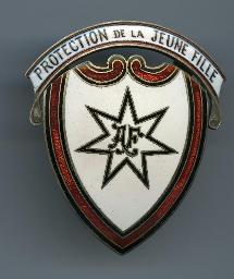"Protection de la jeune fille" Brosche (siebenzackiger Stern im Schild des Heiligen Michael)