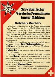 Informationstafel der Freundinnen junger Mädchen zum Reisen im In- und Ausland, um 1920